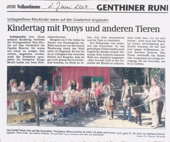 "Genthiner Rundschau" vom 2. Juni 2007